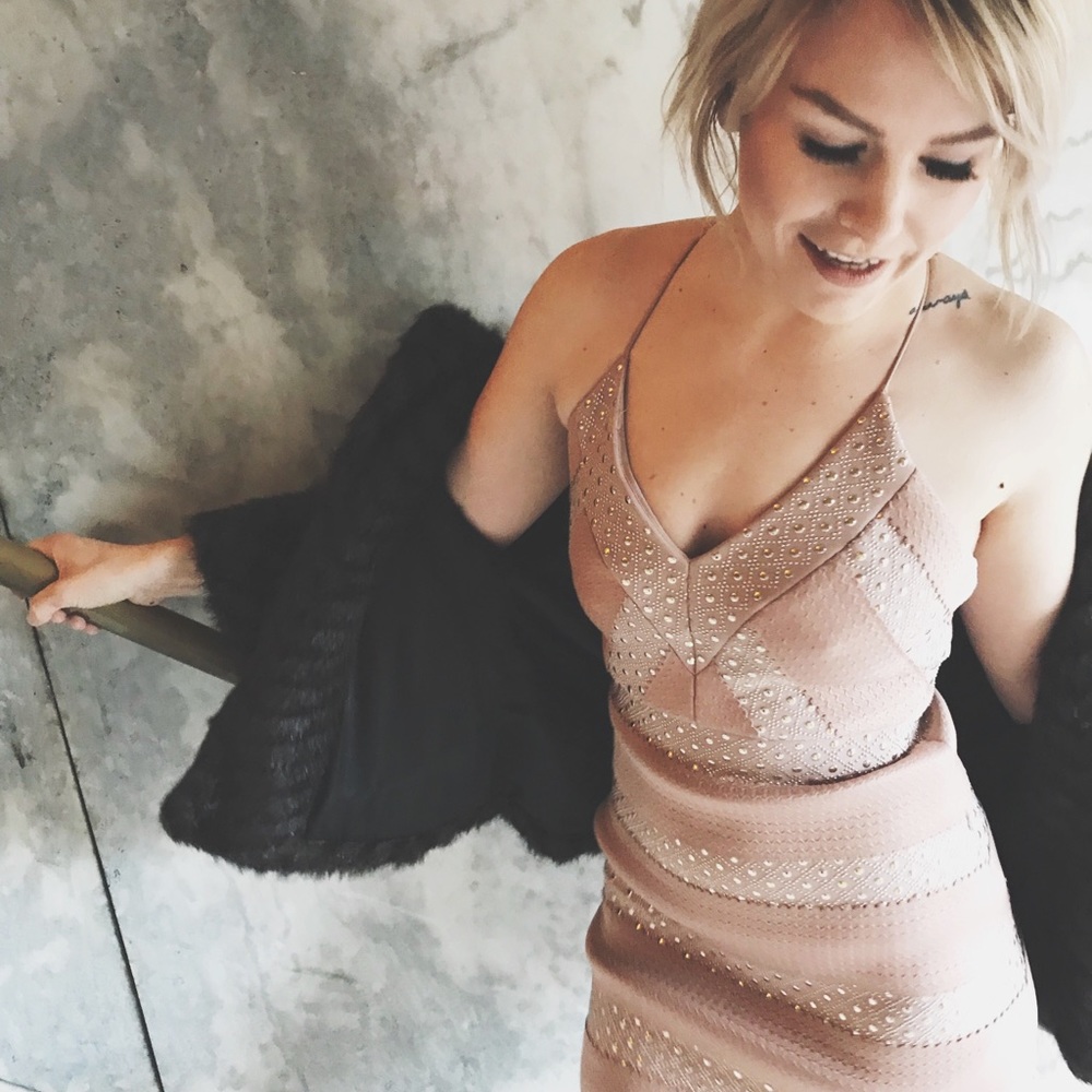 Top Shop Pink & Gold Dress